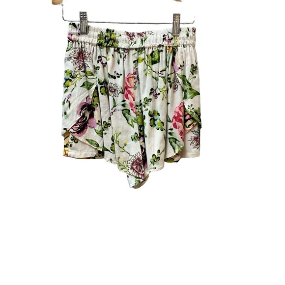NWT Angie Brand shorts Rayon w elastic waist vintage inspired new sz S floral - Picture 1 of 8